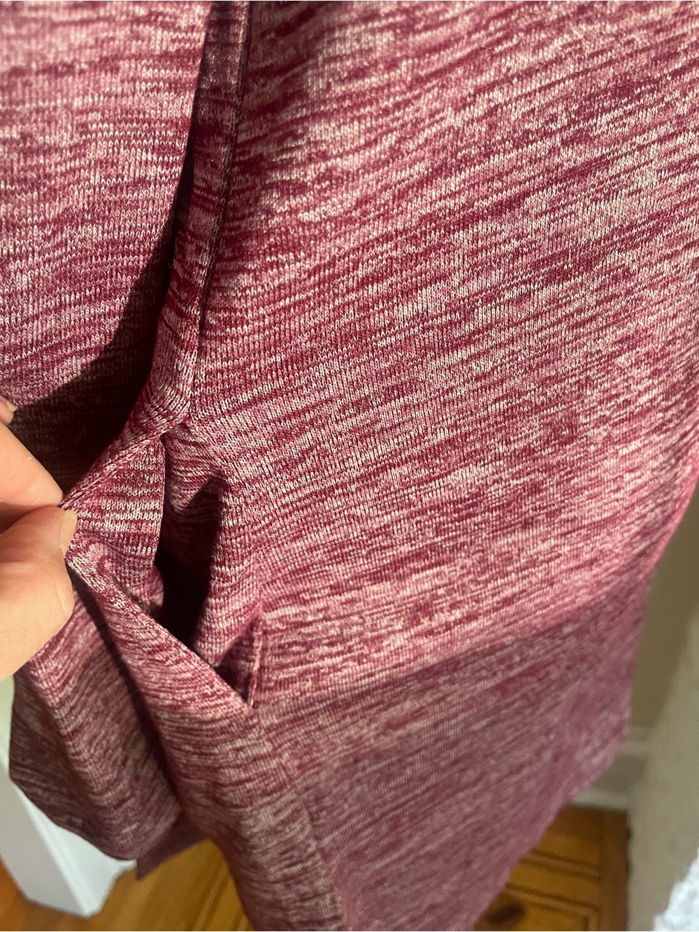 Lands' End Medium Marled Open-Front Cardigan in Wine - Picture 8 of 8